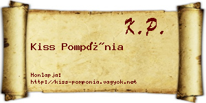 Kiss Pompónia névjegykártya